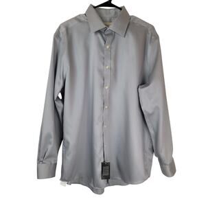 Michael Kors Men's Slim Fit Non Iron Button Up Shirt Steel Gray Sz 17 32/33